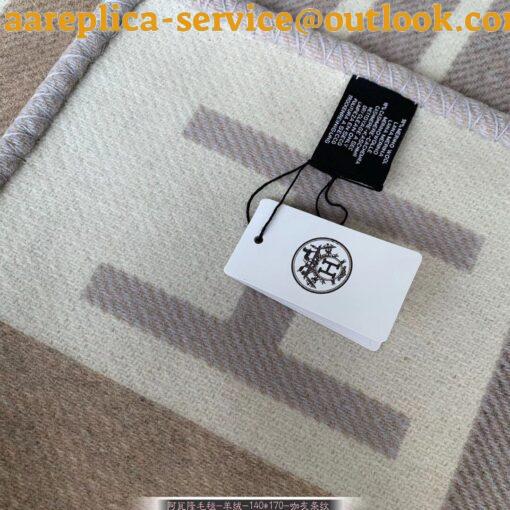 Replica Hermes Avalon Vibration Throw Blanket in Naturel Wool and Cashmere 4