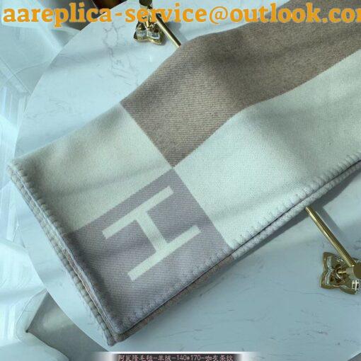 Replica Hermes Avalon Vibration Throw Blanket in Naturel Wool and Cashmere 6