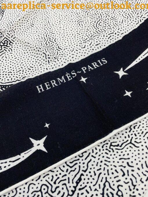 Replica Hermes Black Clair de Lune Shawl 140 4