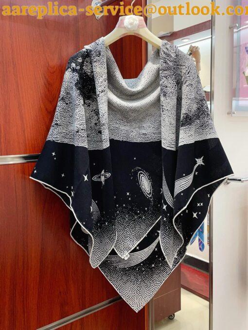 Replica Hermes Black Clair de Lune Shawl 140 7