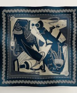 Replica Hermes Blue Zouaves et Dragons Bandana Shawl 140