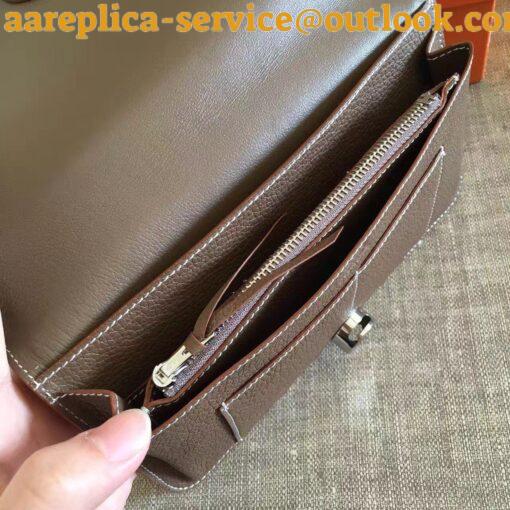 Replica Hermes Dogon Duo Wallet in Taupe Clemence Leather 6