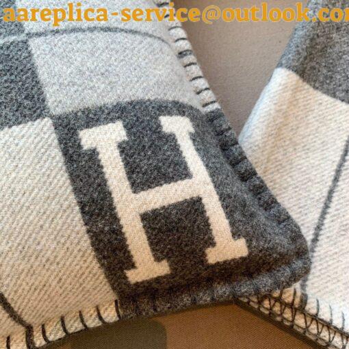 Replica Hermes Grey Small Avalon III Pillow Cover 5