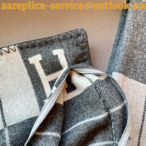 Replica Hermes Grey Small Avalon III Pillow Cover 9