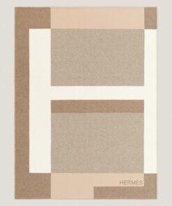 Replica Hermes H Riviera Blanket in Beige Wool and Cashmere 2