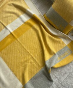 Replica Hermes H Riviera Blanket in Yellow Wool and Cashmere 2