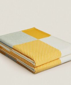 Replica Hermes H Riviera Blanket in Yellow Wool and Cashmere