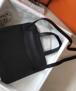 Replica Hermes Halzan 31cm Bag In Black Clemence Leather