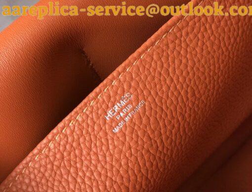 Replica Hermes Halzan 31cm Bag In Orange Clemence Leather 4