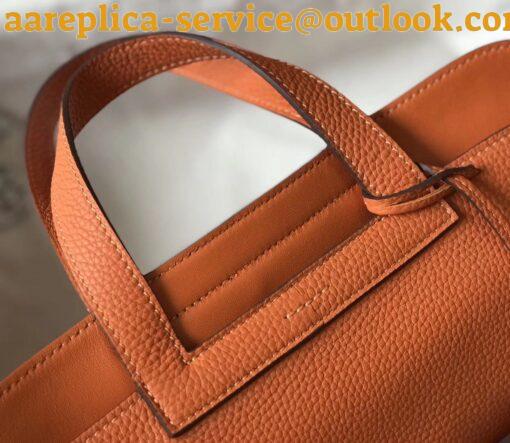 Replica Hermes Halzan 31cm Bag In Orange Clemence Leather 9