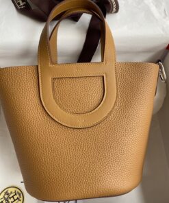 Replica Hermes In The Loop 18 Handmade Bag in Biscuit Clemence Leather