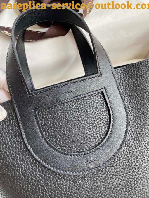 Replica Hermes In The Loop 18 Handmade Bag in Black Clemence Leather 4