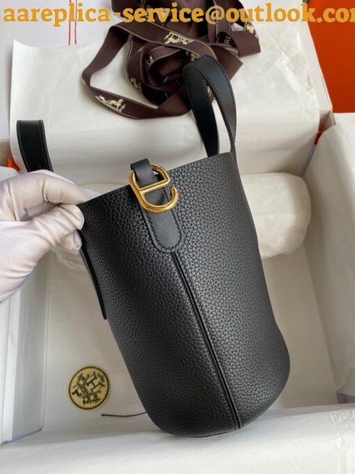 Replica Hermes In The Loop 18 Handmade Bag in Black Clemence Leather 5