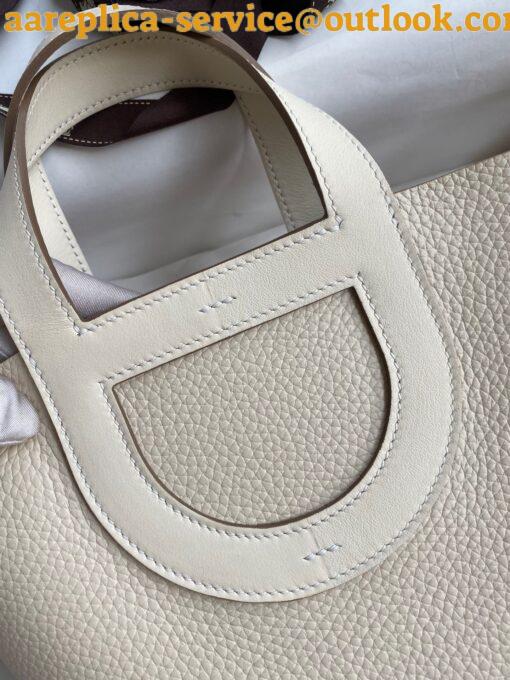 Replica Hermes In The Loop 18 Handmade Bag in Craie Clemence Leather 3