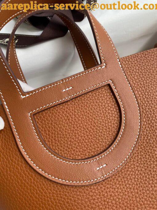 Replica Hermes In The Loop 18 Handmade Bag in Gold Clemence Leather 4