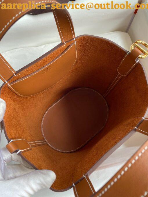 Replica Hermes In The Loop 18 Handmade Bag in Gold Clemence Leather 5