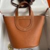 Replica Hermes In The Loop 18 Handmade Bag in Gris Meyer Clemence Leather 12