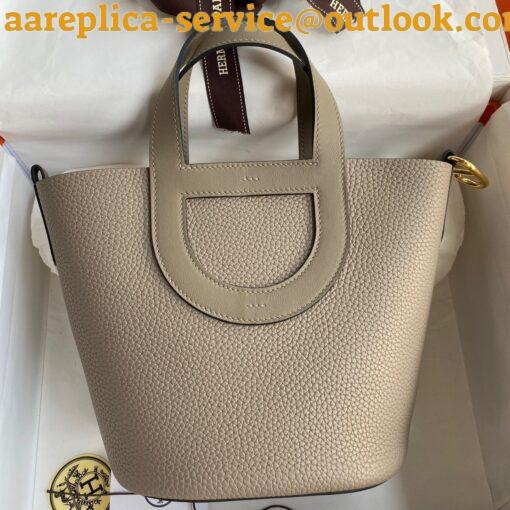 Replica Hermes In The Loop 18 Handmade Bag in Gris Asphalt Clemence Leather