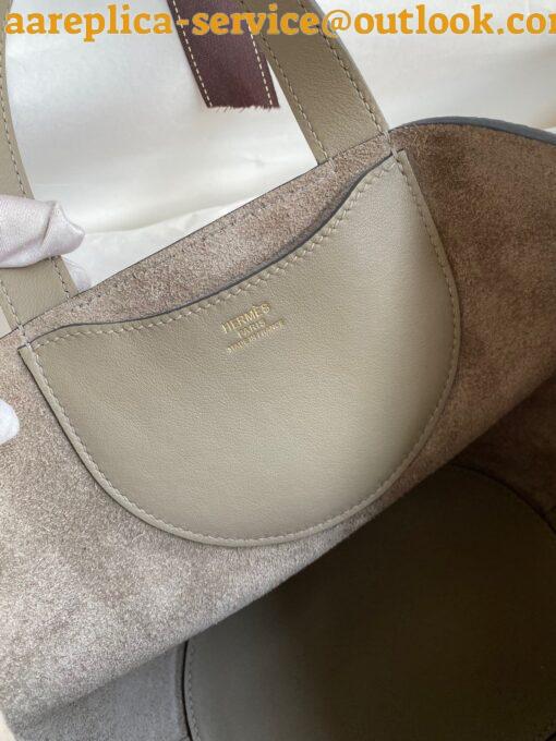 Replica Hermes In The Loop 18 Handmade Bag in Gris Asphalt Clemence Leather 6