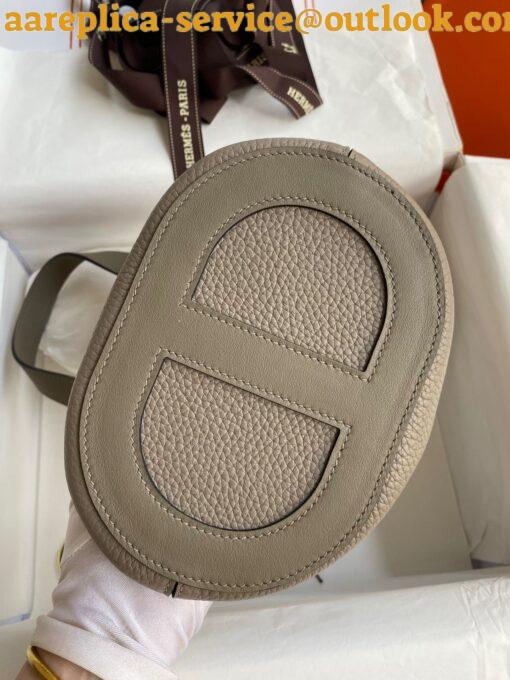 Replica Hermes In The Loop 18 Handmade Bag in Gris Asphalt Clemence Leather 9