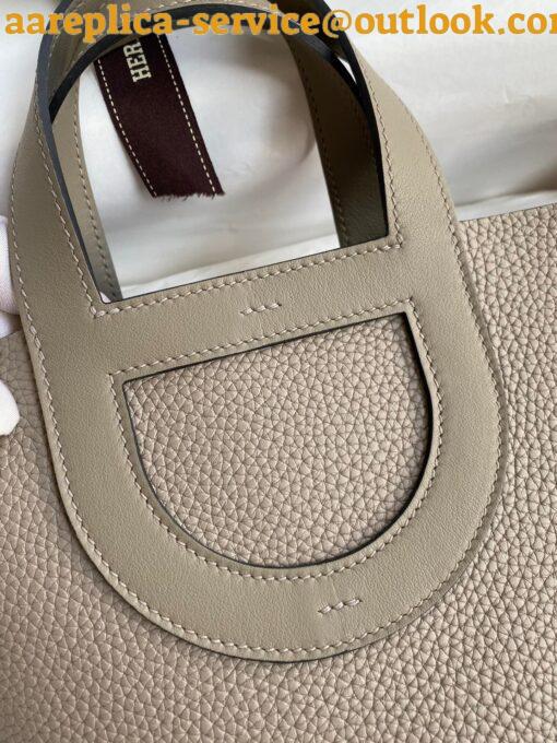 Replica Hermes In The Loop 18 Handmade Bag in Gris Asphalt Clemence Leather 10