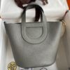 Replica Hermes In The Loop 18 Handmade Bag in Gris Asphalt Clemence Leather 12