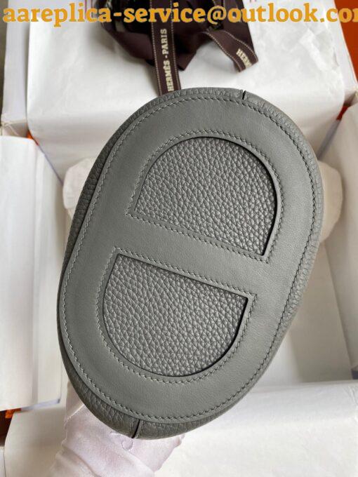 Replica Hermes In The Loop 18 Handmade Bag in Gris Meyer Clemence Leather 10