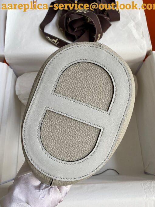 Replica Hermes In The Loop 18 Handmade Bag in Pearl Grey Clemence Leather 10