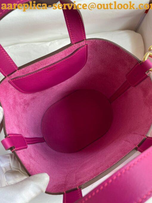 Replica Hermes In The Loop 18 Handmade Bag in Rose Purple Clemence Leatherther 4