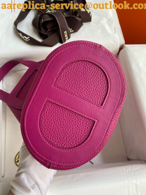 Replica Hermes In The Loop 18 Handmade Bag in Rose Purple Clemence Leatherther 8