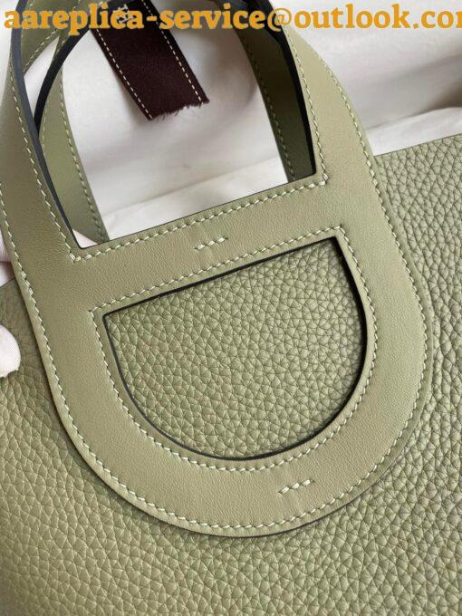 Replica Hermes In The Loop 18 Handmade Bag in Sauge Clemence Leatherther 6