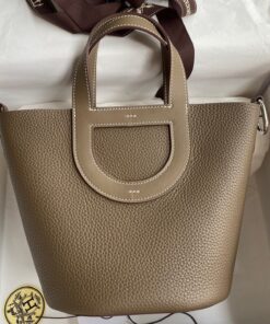 Replica Hermes In The Loop 18 Handmade Bag in Taupe Clemence Leatherther