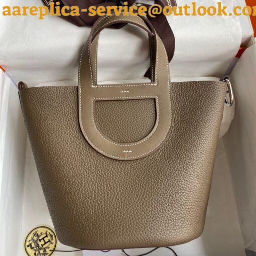 Replica Hermes In The Loop 18 Handmade Bag in Taupe Clemence Leatherther