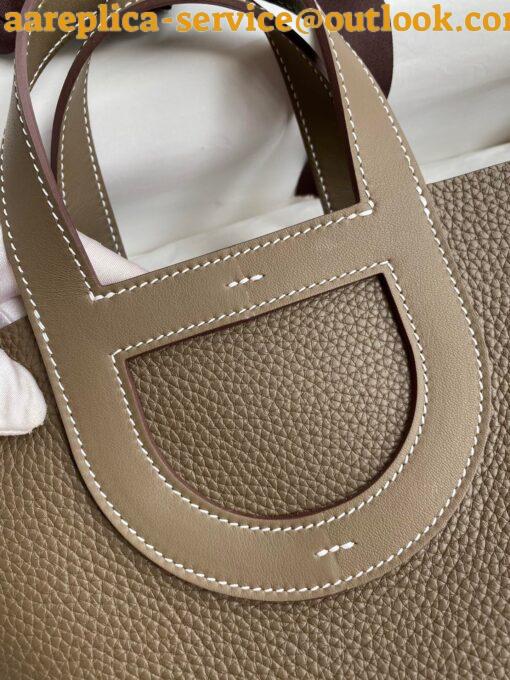 Replica Hermes In The Loop 18 Handmade Bag in Taupe Clemence Leatherther 5