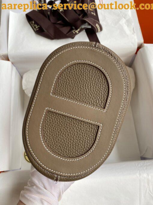 Replica Hermes In The Loop 18 Handmade Bag in Taupe Clemence Leatherther 11