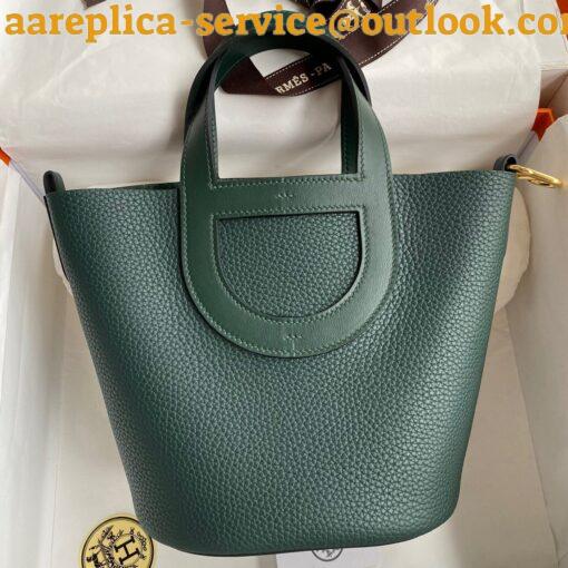 Replica Hermes In The Loop 18 Handmade Bag in Vert Cypres Clemence Leather