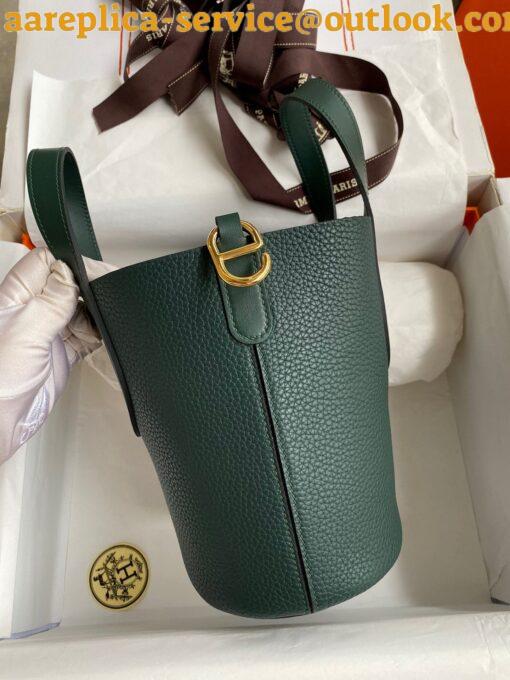 Replica Hermes In The Loop 18 Handmade Bag in Vert Cypres Clemence Leather 5