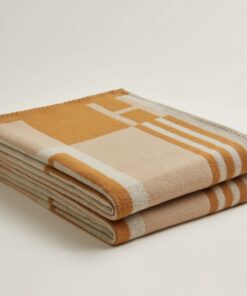 Replica Hermes Ithaque Blanket in Beige Wool and Cashmere