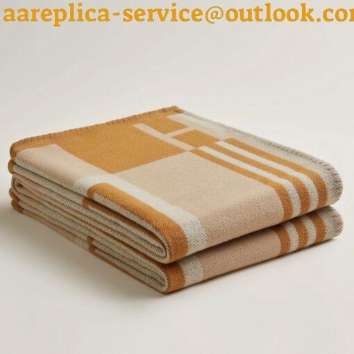 Replica Hermes Ithaque Blanket in Beige Wool and Cashmere