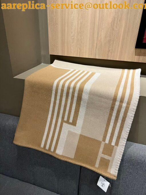 Replica Hermes Ithaque Blanket in Beige Wool and Cashmere 6