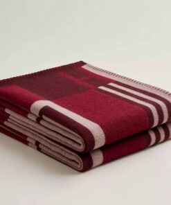 Replica Hermes Ithaque Blanket in Bordeaux Wool and Cashmere