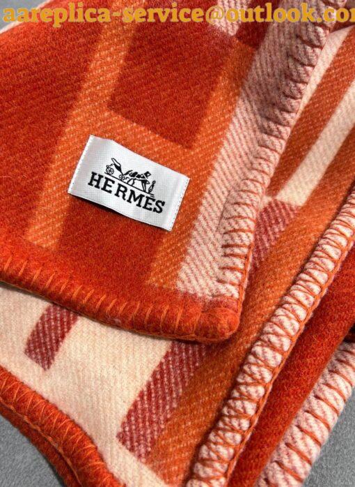 Replica Hermes Ithaque Blanket in Cuivre Wool and Cashmere 7