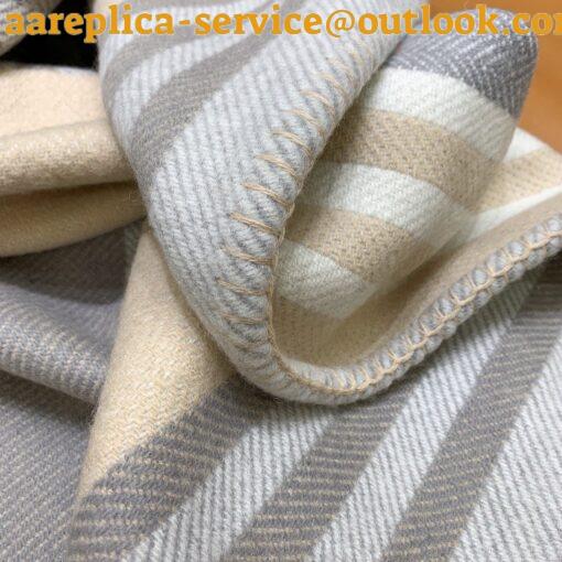 Replica Hermes Ithaque Blanket in Grey Wool and Cashmere 4