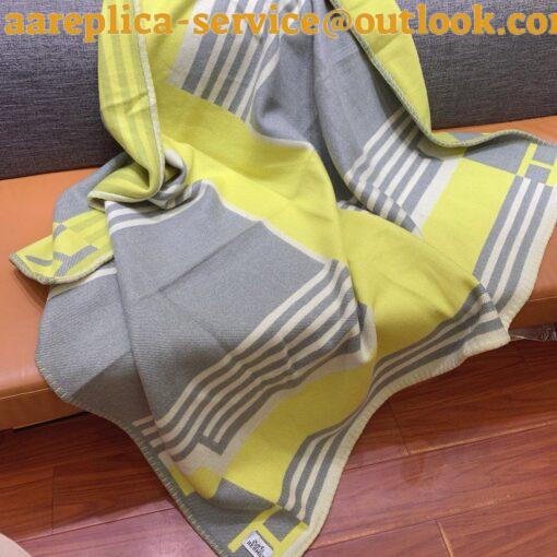 Replica Hermes Ithaque Blanket in Tilleul Wool and Cashmere 12