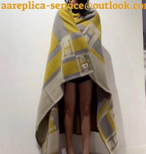 Replica Hermes Jaune Avalon Bayadere Throw Blanket 2