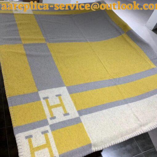 Replica Hermes Jaune Avalon Bayadere Throw Blanket 4