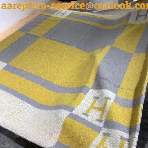 Replica Hermes Jaune Avalon Bayadere Throw Blanket 7