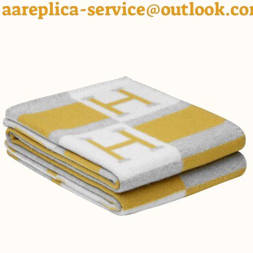 Replica Hermes Jaune Avalon Bayadere Throw Blanket 9