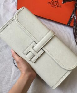 Replica Hermes Jige Elan 29 Clutch Bag In Beton Epsom Leather