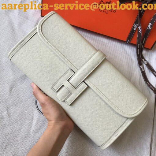 Replica Hermes Jige Elan 29 Clutch Bag In Beton Epsom Leather